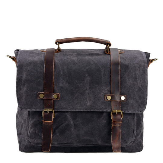 Men’s Vintage Waxed Canvas Leather Messenger Bag | Ryan
