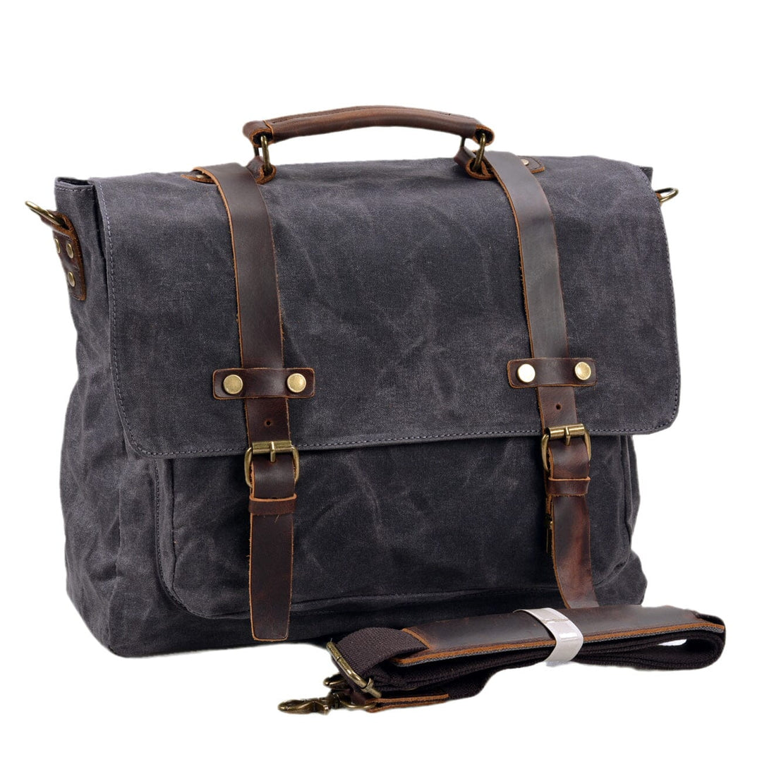 Men’s Vintage Waxed Canvas Leather Messenger Bag | Ryan