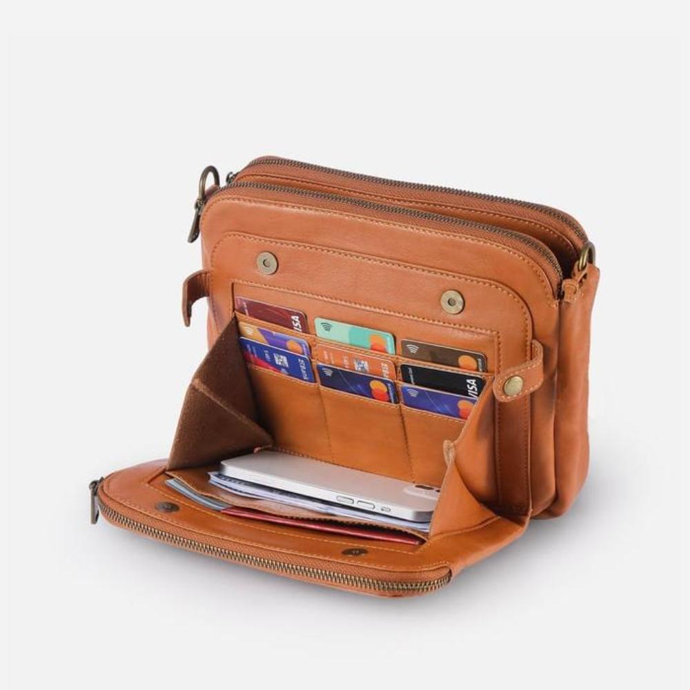 Women’s Brown Full-Grain Leather Crossbody Bag – Kim’s Masterpiece Classic Shoulder Purse