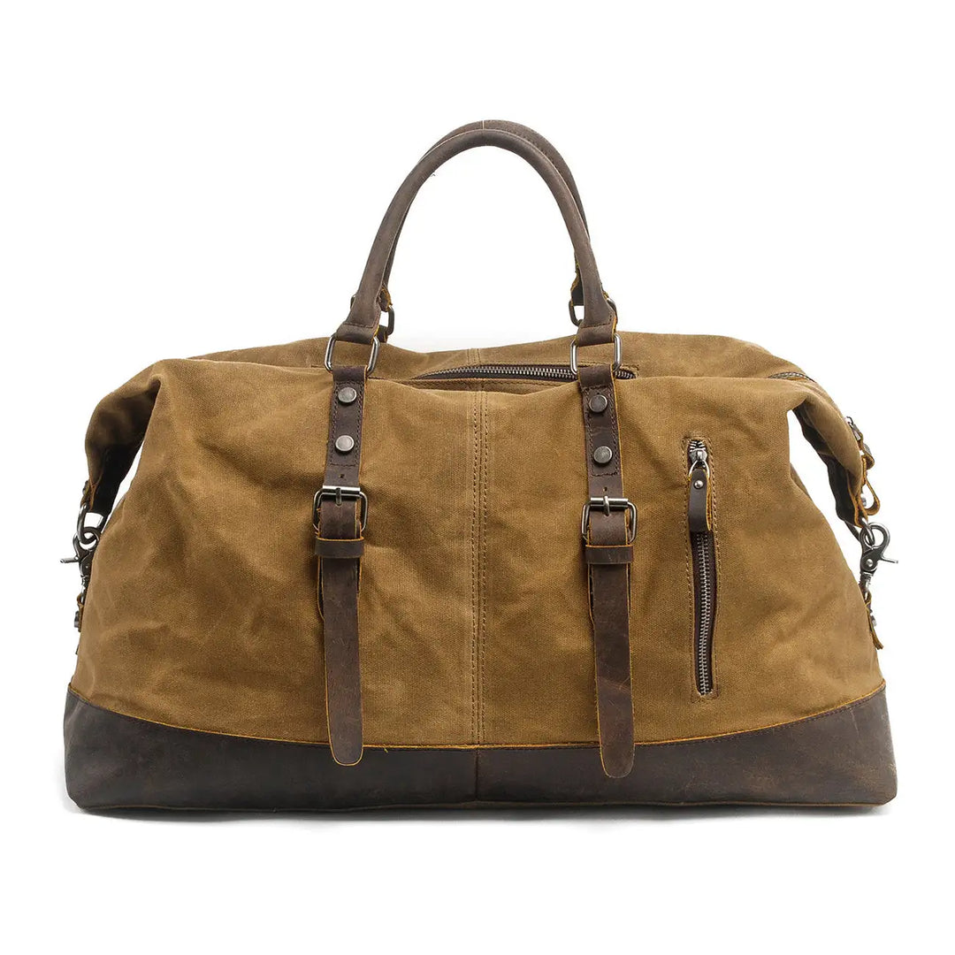 Unisex Waxed Canvas Leather Large Travel Duffel | Christopher
