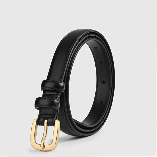 Women’s Black Genuine Leather Belt – Wurzel & Werk Handcrafted Everyday Waist Belt