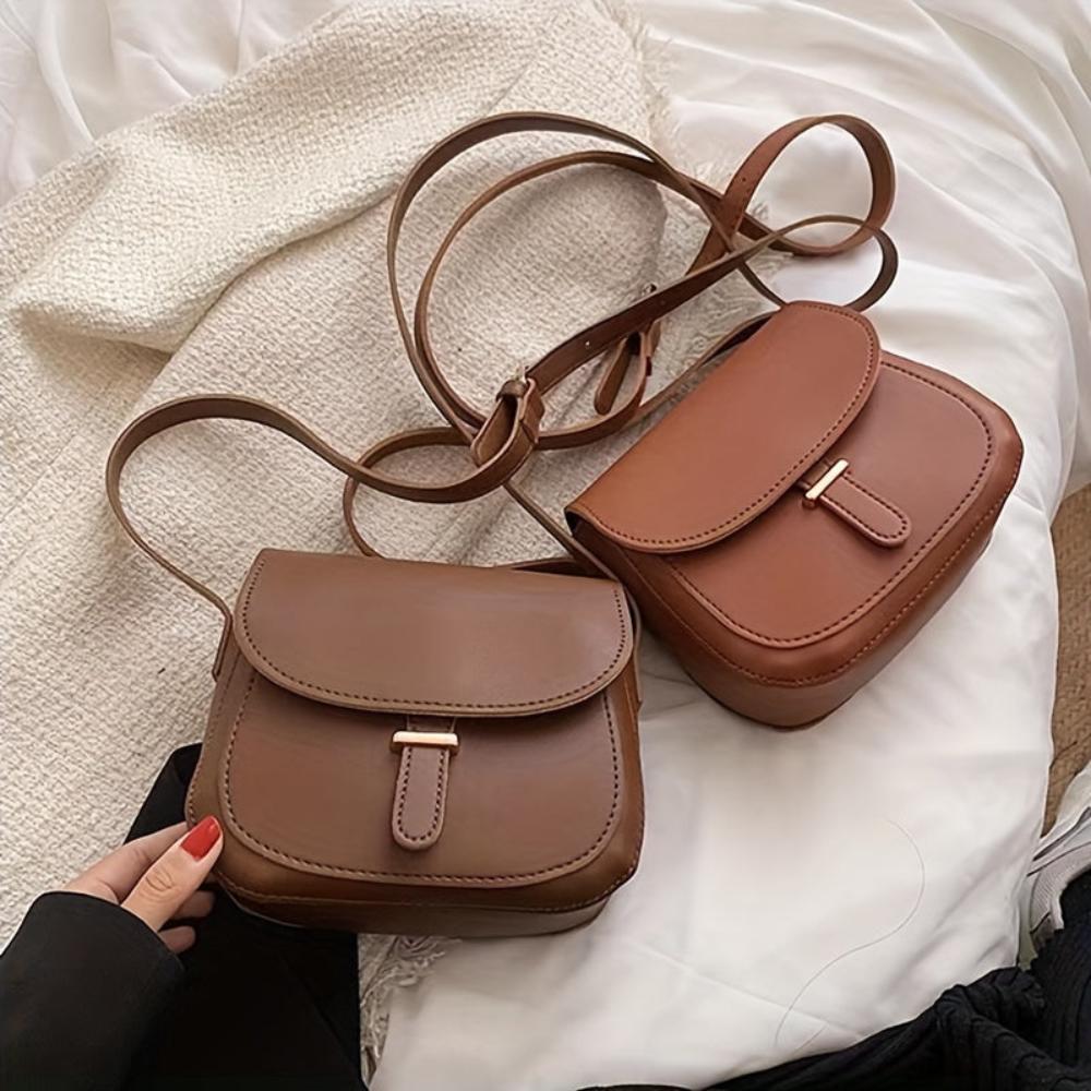 Women’s Brown Leather Retro Saddle Crossbody Bag | Amelia