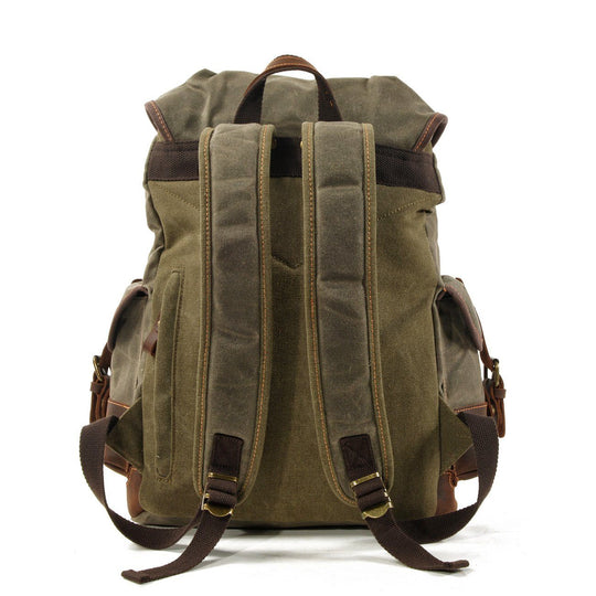Men’s Heavy-Duty Waxed Canvas Hiking Backpack | John