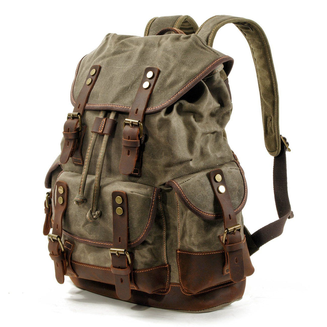 Men’s Heavy-Duty Waxed Canvas Hiking Backpack | John