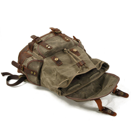 Men’s Heavy-Duty Waxed Canvas Hiking Backpack | John
