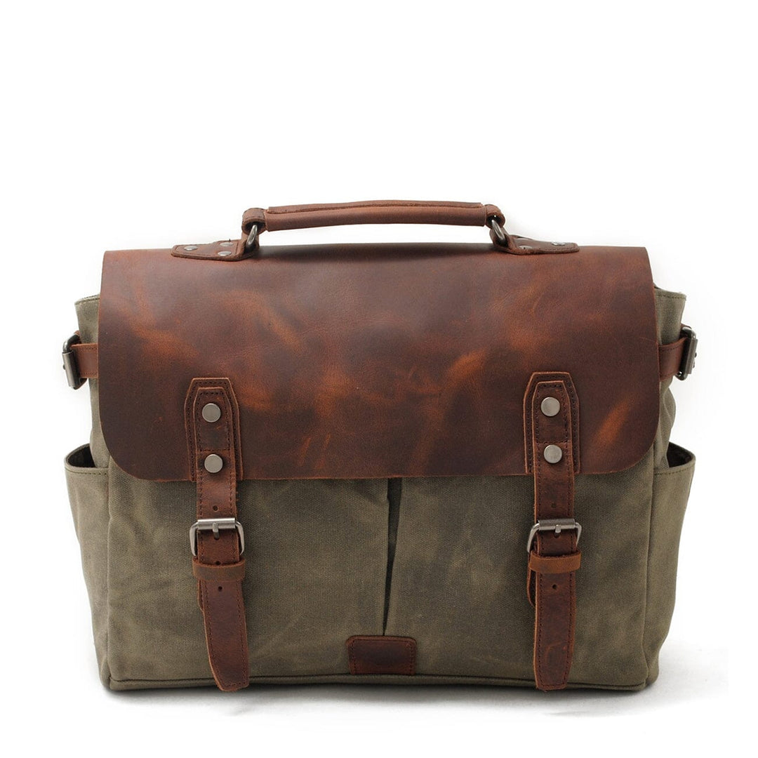 Men’s Vintage Waxed Canvas & Leather Messenger Bag | Alexander