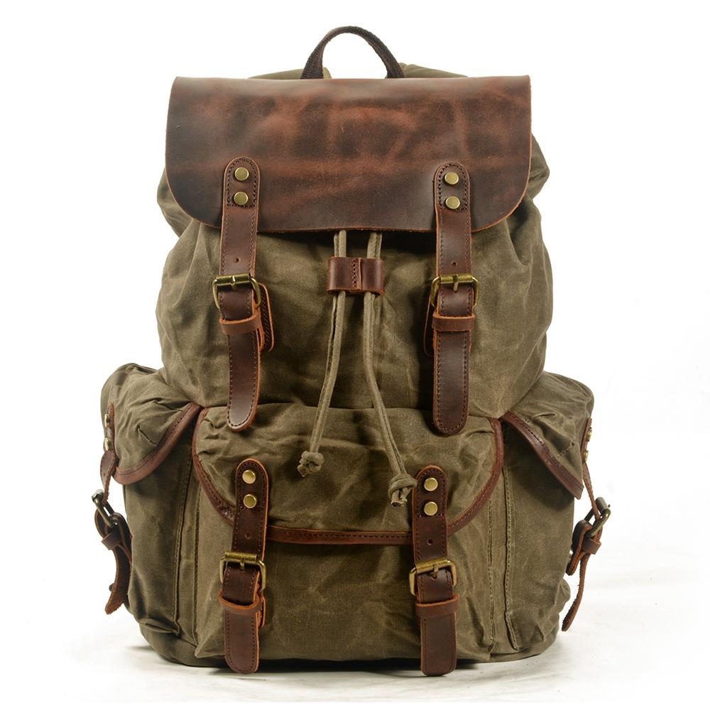 Men’s Vintage Canvas Leather Backpack | James