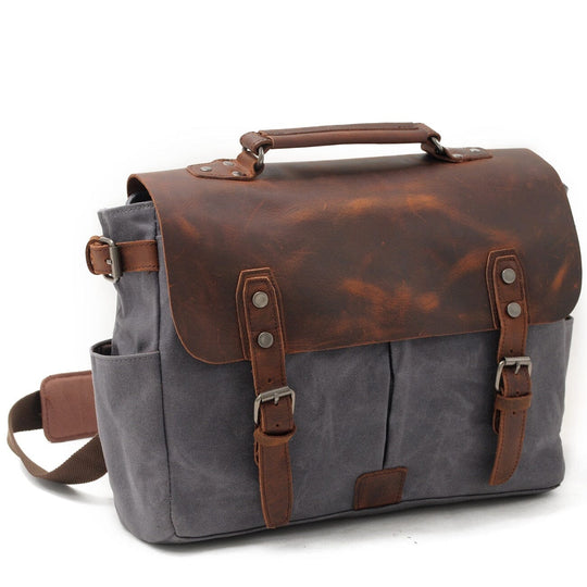 Men’s Vintage Waxed Canvas & Leather Messenger Bag | Alexander