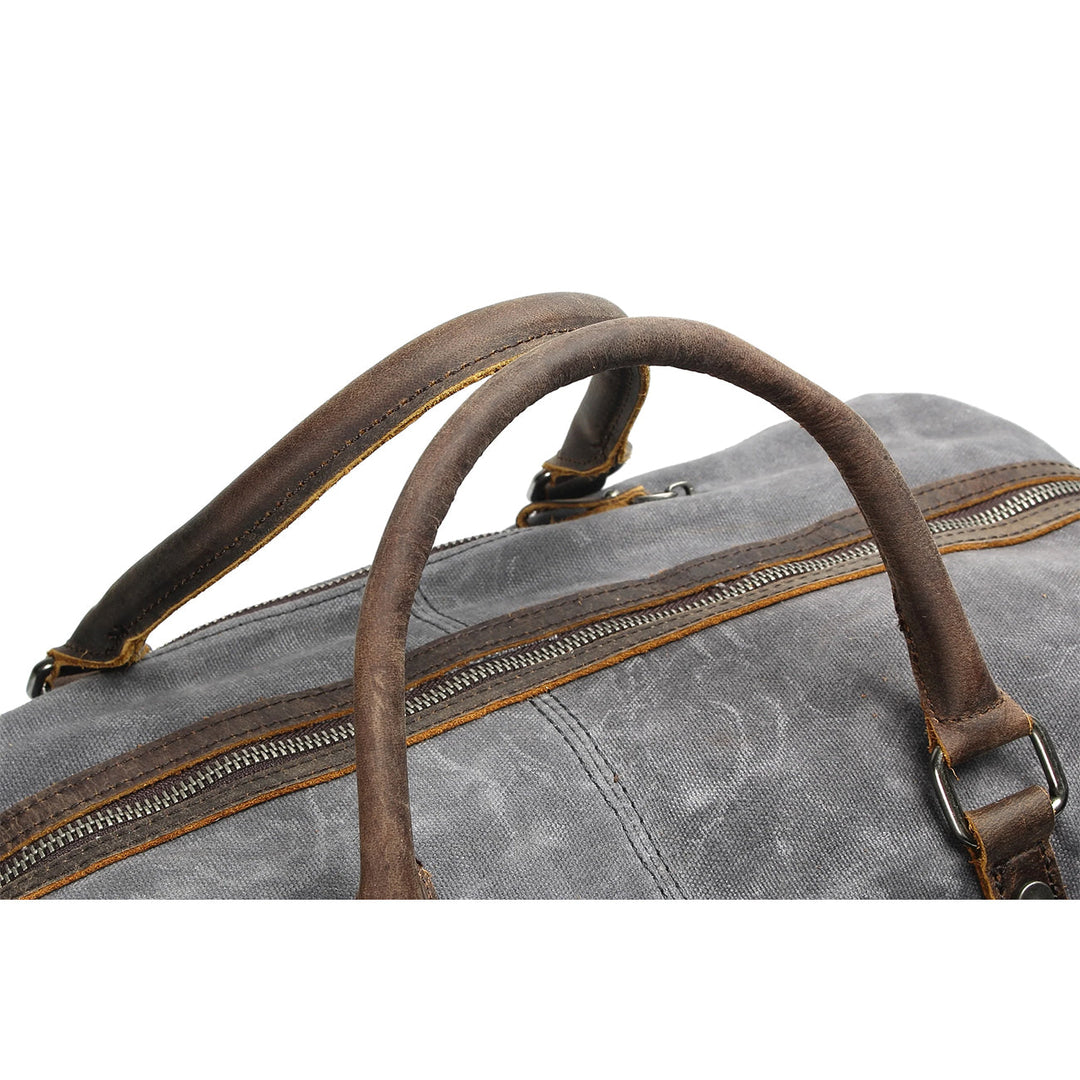 Unisex Waxed Canvas Leather Large Travel Duffel | Christopher