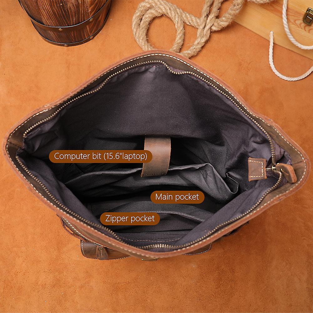 Men’s Retro Full-Grain Leather Roll-Top Laptop Backpack | Larry