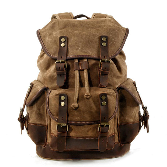 Men’s Heavy-Duty Waxed Canvas Hiking Backpack | John