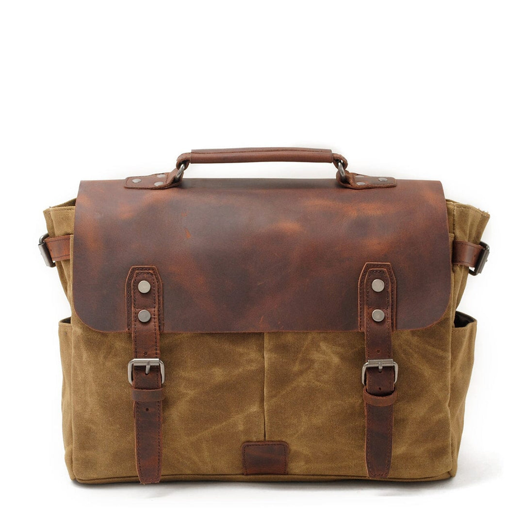 Men’s Vintage Waxed Canvas & Leather Messenger Bag | Alexander