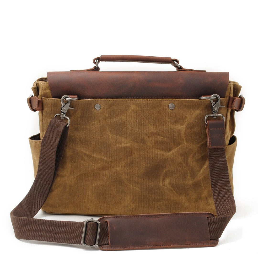 Men’s Vintage Waxed Canvas & Leather Messenger Bag | Alexander