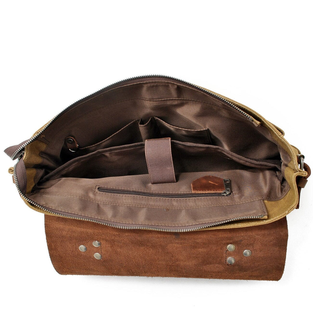 Men’s Vintage Waxed Canvas & Leather Messenger Bag | Alexander