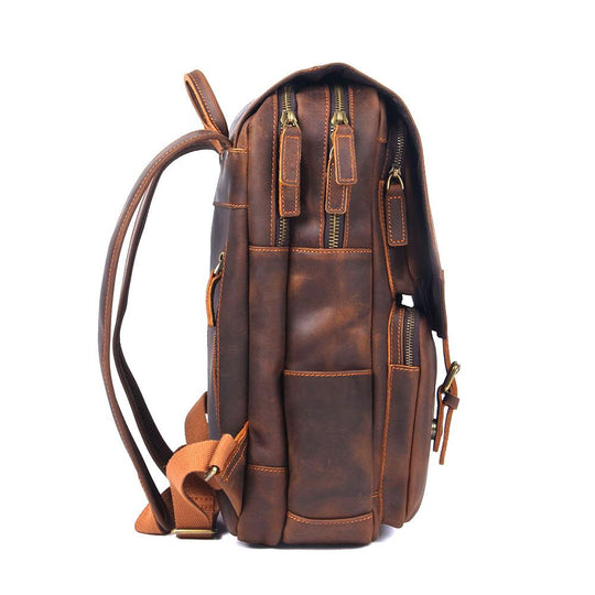 Men’s Retro Full-Grain Leather Travel Backpack | Robert