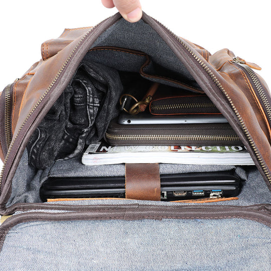 Men’s Full-Grain Leather Laptop Backpack | Charles