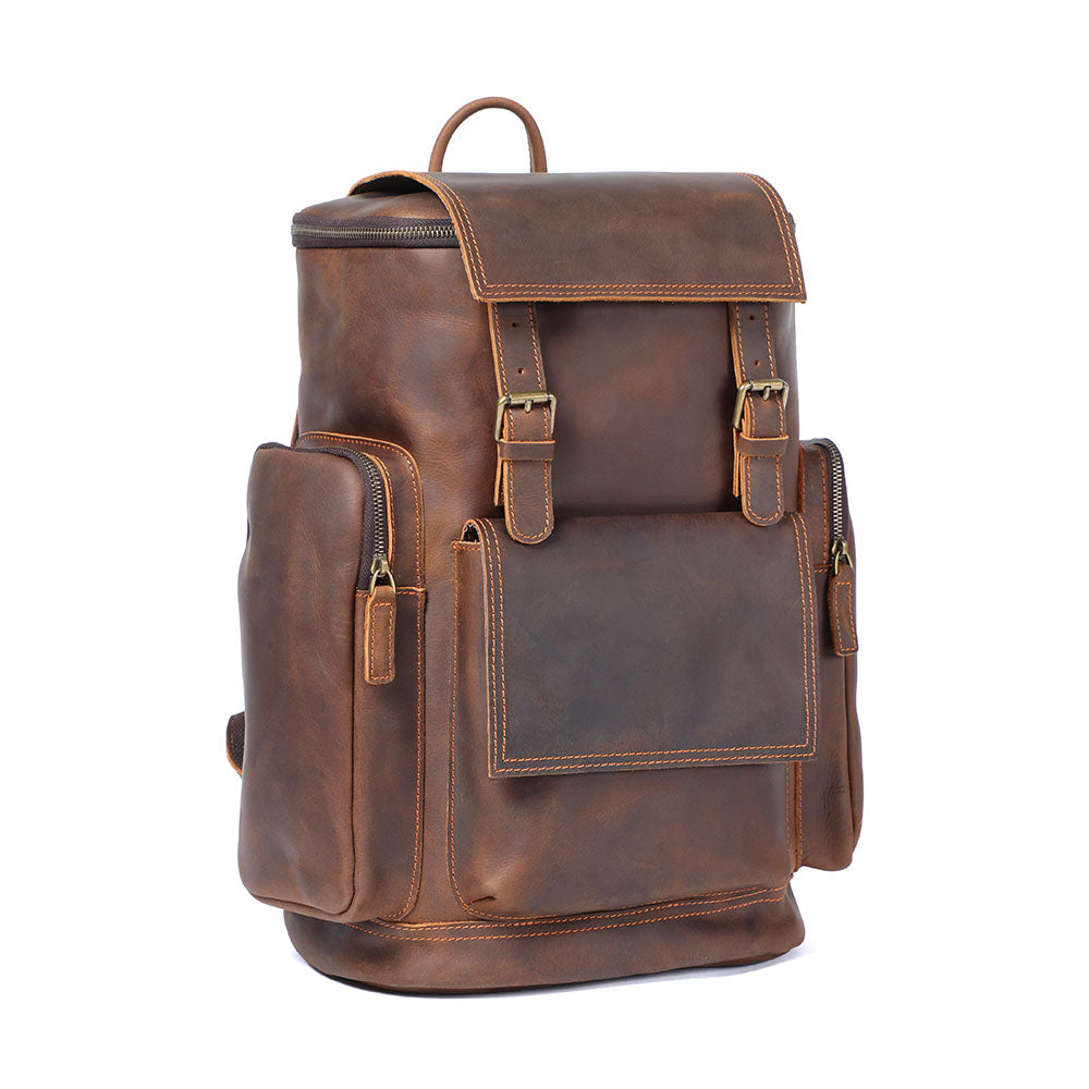 Men’s Full-Grain Leather Laptop Backpack | Charles