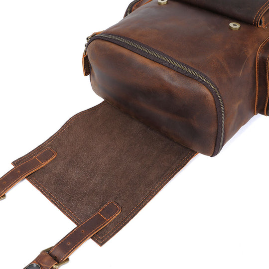 Men’s Full-Grain Leather Laptop Backpack | Charles