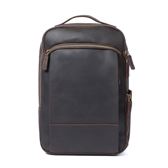 Men’s Full-Grain Leather Dual-Compartment Laptop Backpack | Andrew