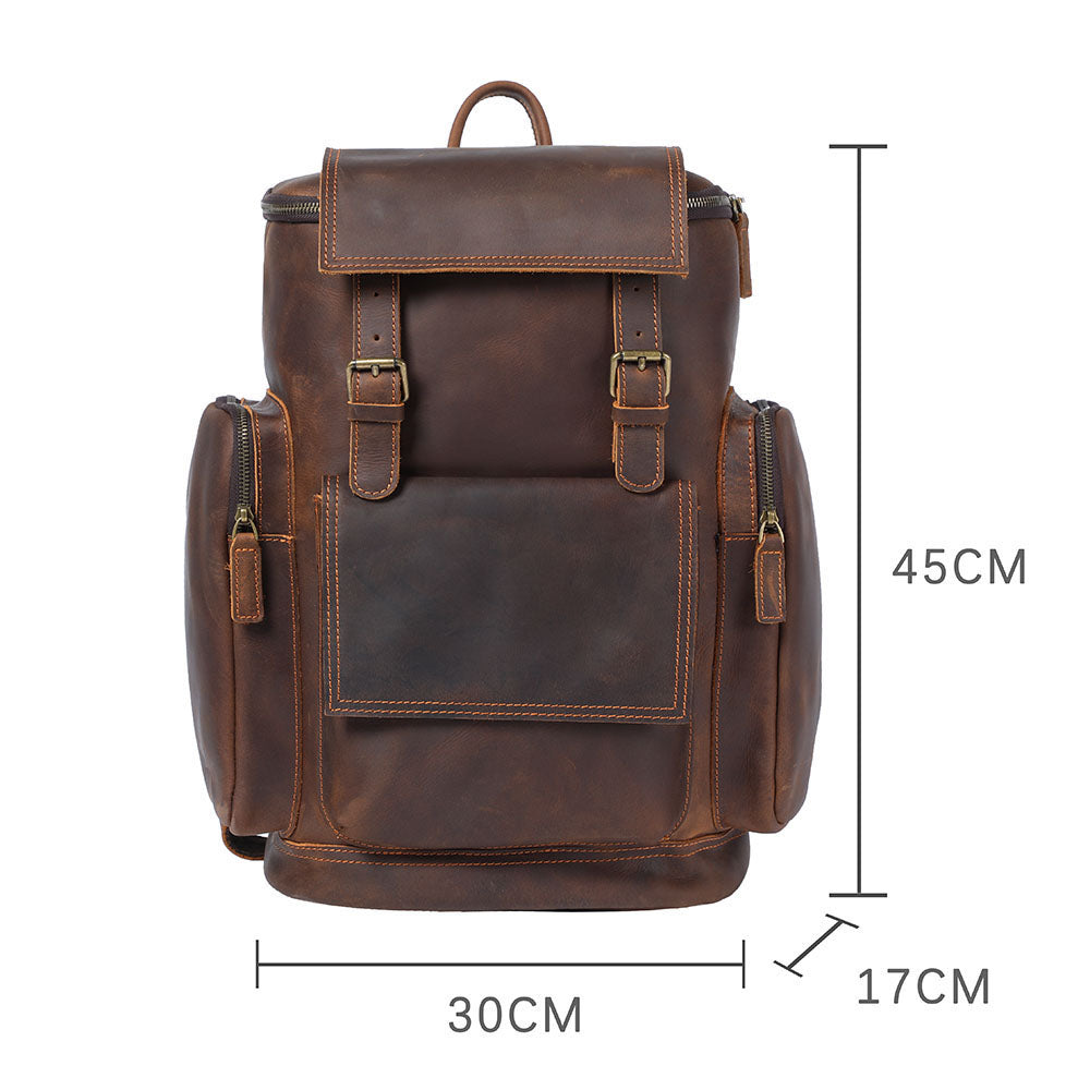 Men’s Full-Grain Leather Laptop Backpack | Charles