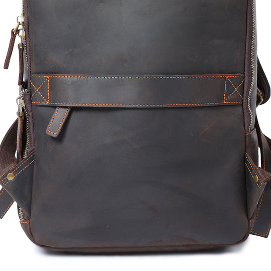 Men’s Full-Grain Leather Dual-Compartment Laptop Backpack | Andrew