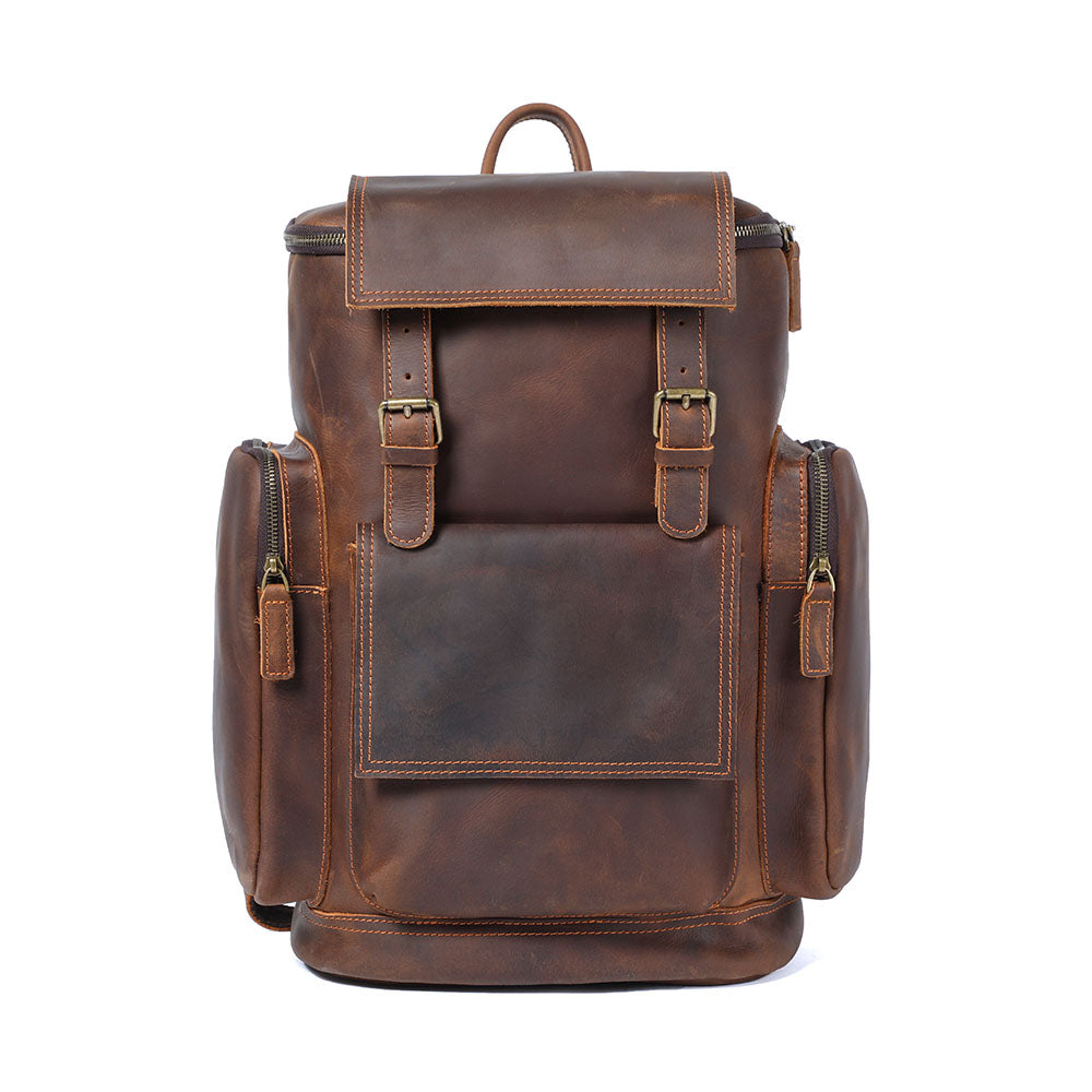 Men’s Full-Grain Leather Laptop Backpack | Charles