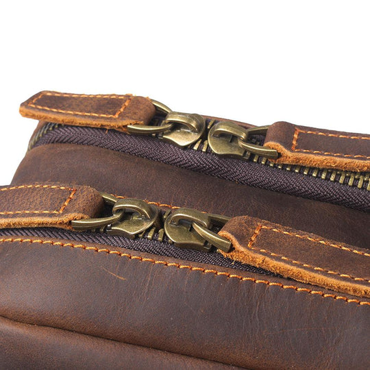 Men’s Retro Full-Grain Leather Travel Backpack | Robert