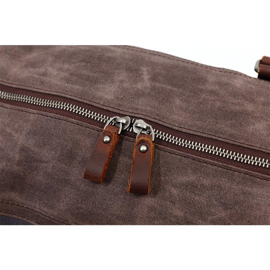 Unisex Large Waterproof Waxed Canvas Leather Travel Holdall 42L | Alex