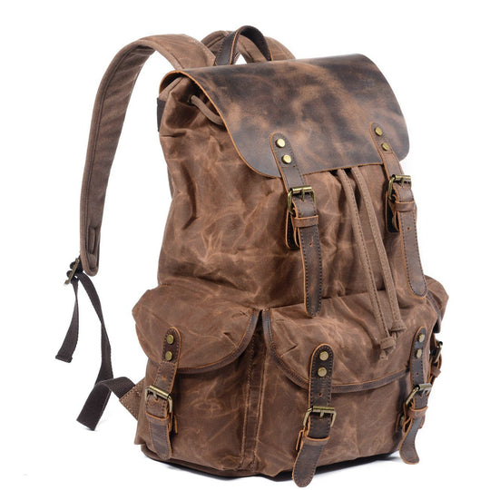 Men’s Vintage Canvas Leather Backpack | James