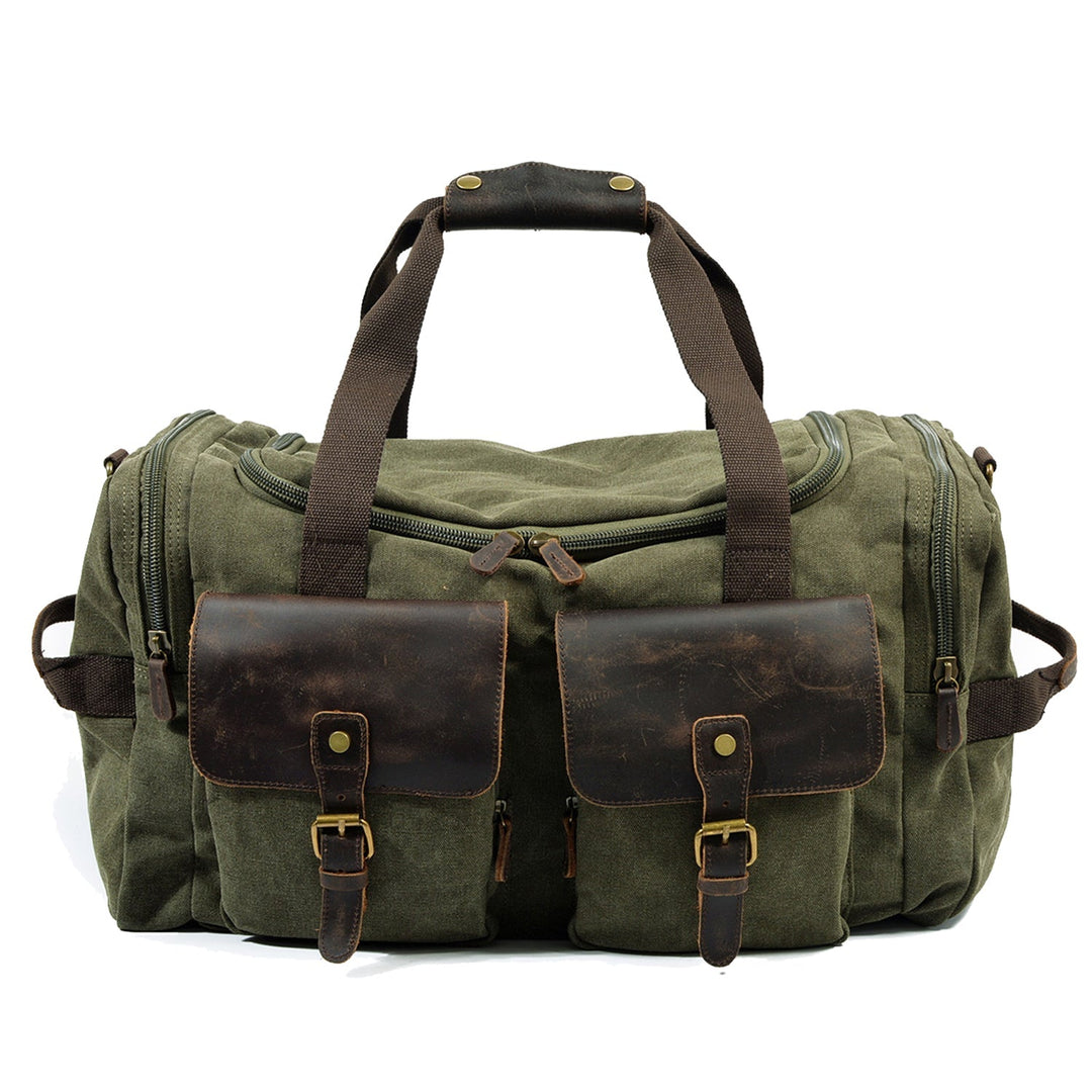 Men’s Waxed Canvas Leather Duffle Bag | David