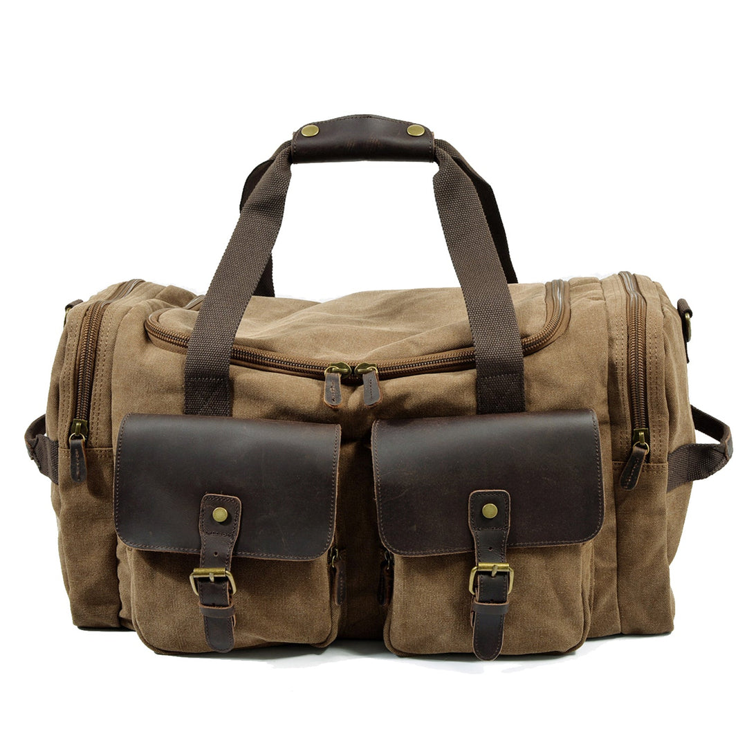 Men’s Waxed Canvas Leather Duffle Bag | David