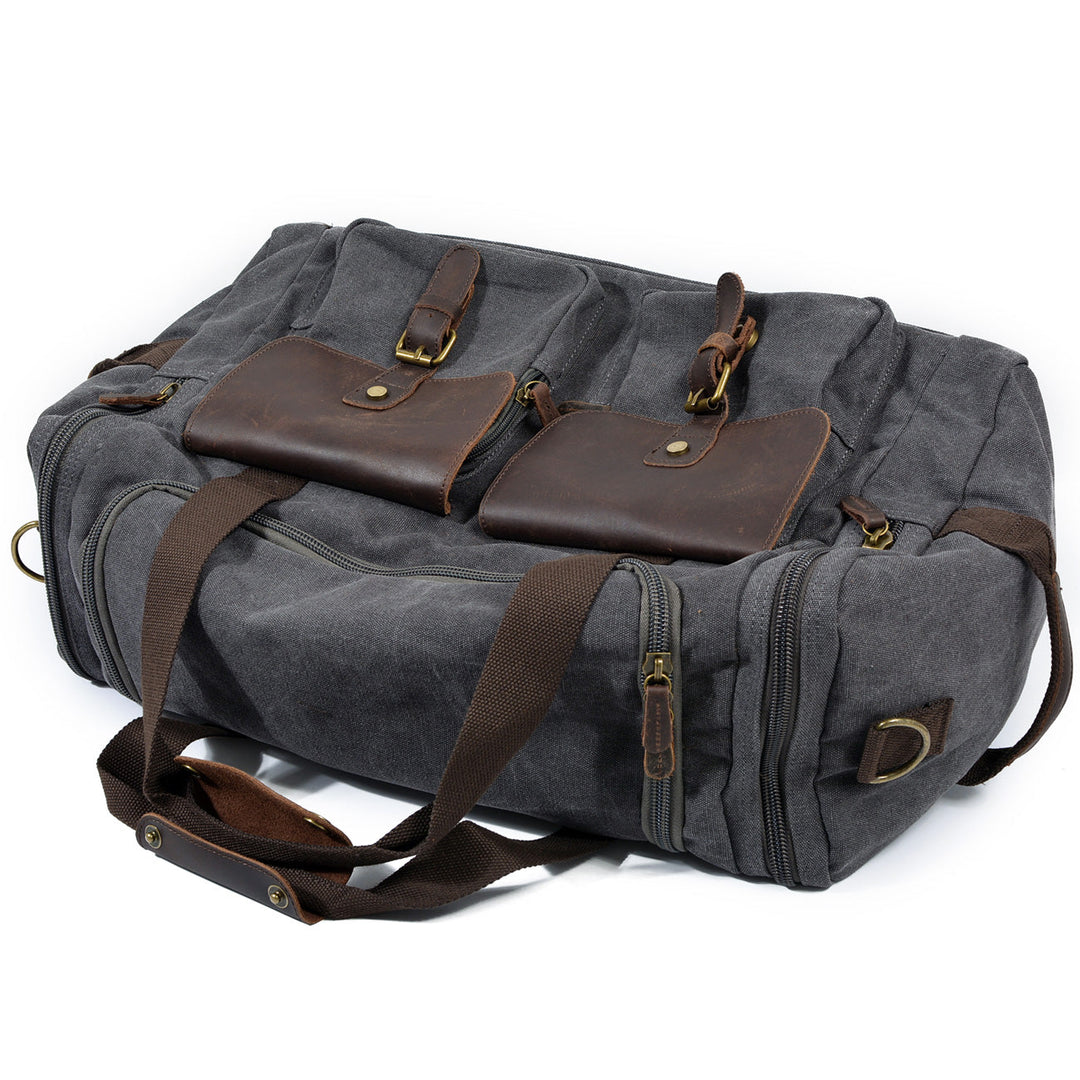 Men’s Waxed Canvas Leather Duffle Bag | David