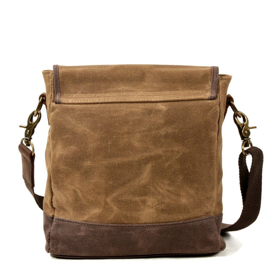 Unisex Small Waxed Canvas Leather Sling Bag | William