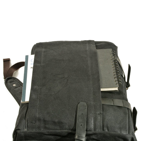 Unisex Large Waterproof Waxed Canvas Anti-Theft Roll-Top Backpack 20L | Peter