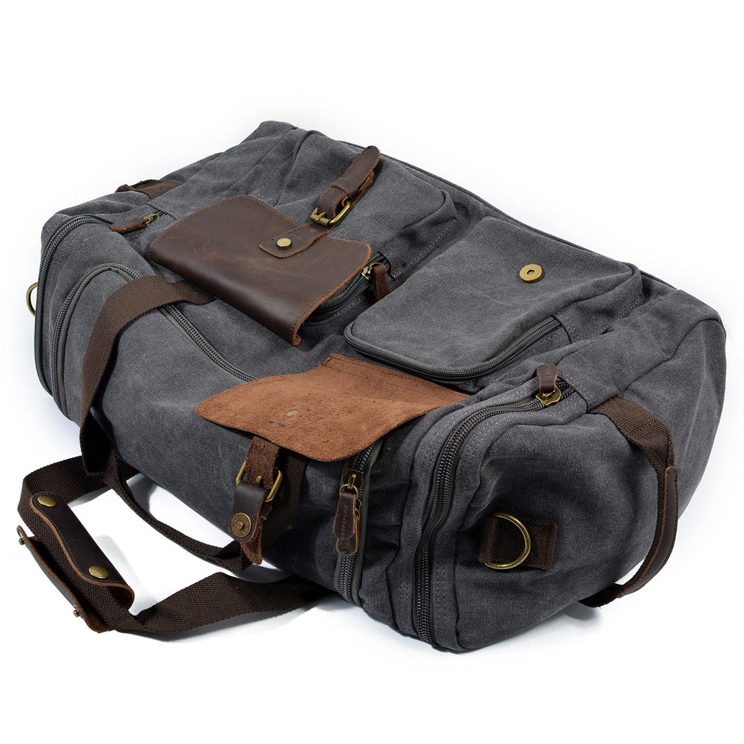Men’s Waxed Canvas Leather Duffle Bag | David
