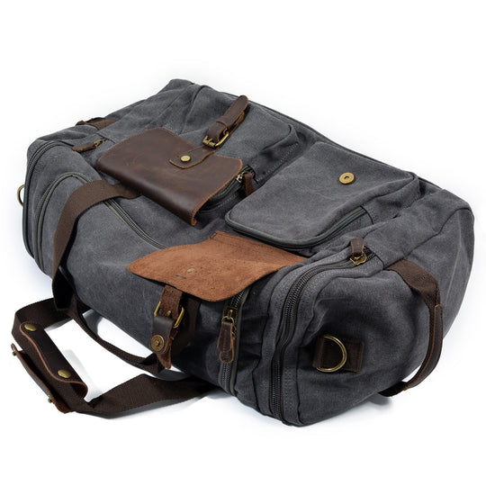 Men’s Waxed Canvas Leather Duffle Bag | David