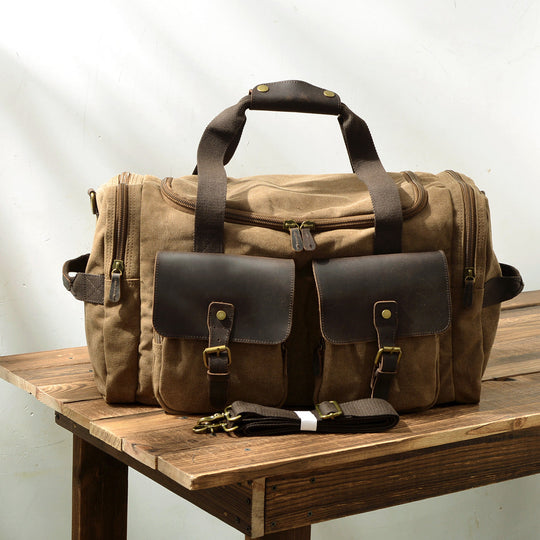 Men’s Waxed Canvas Leather Duffle Bag | David
