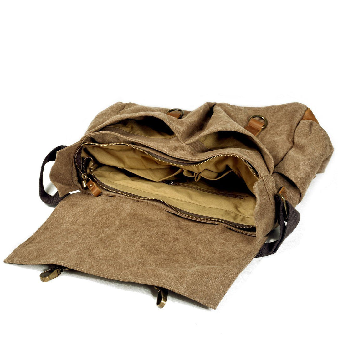 Men’s Vintage Waxed Canvas Leather Crossbody Shoulder Bag | Scott