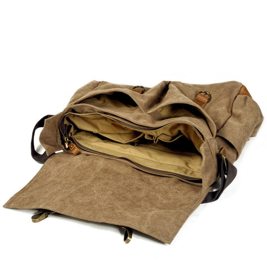 Men’s Vintage Waxed Canvas Leather Crossbody Shoulder Bag | Scott