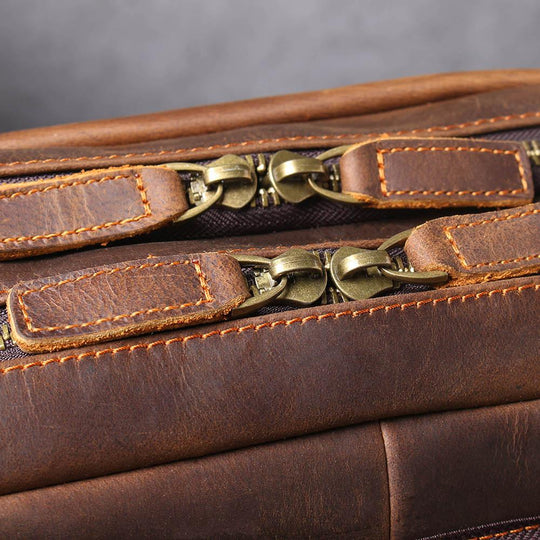 Men’s Retro Full-Grain Leather Travel Backpack | Robert