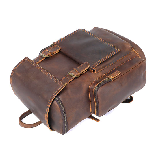 Men’s Full-Grain Leather Laptop Backpack | Charles