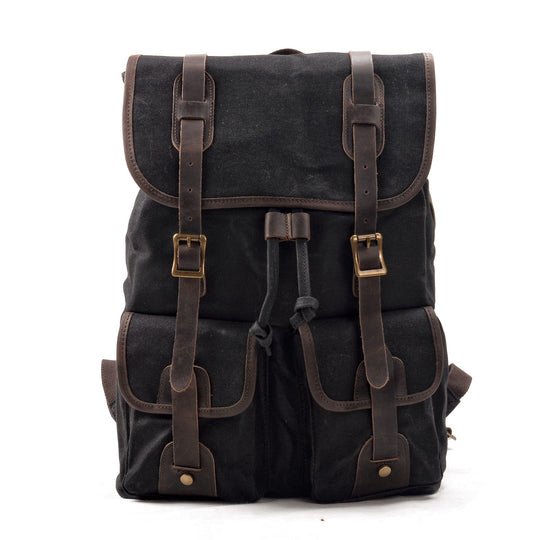 Unisex Heavy-Duty Waxed Canvas Leather Travel Backpack 15.6" | Marcus