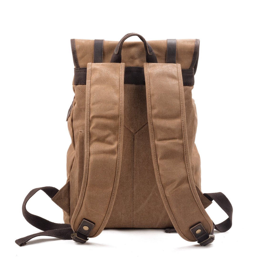 Unisex Heavy-Duty Waxed Canvas Leather Travel Backpack 15.6" | Marcus