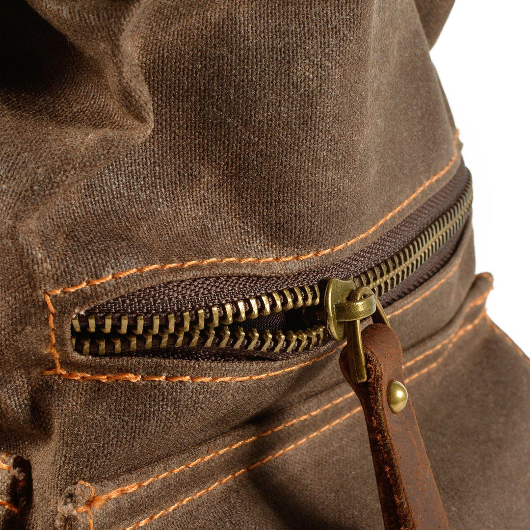 Unisex Waterproof Waxed Canvas Leather Hiking Backpack | Brian