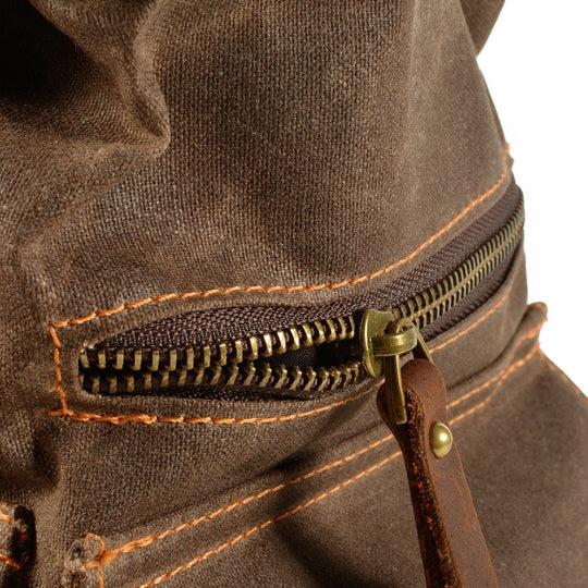 Unisex Waterproof Waxed Canvas Leather Hiking Backpack | Brian