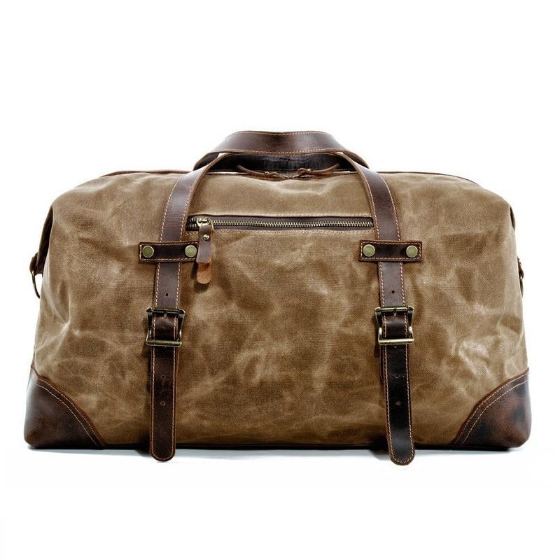 Unisex Waterproof Waxed Canvas Leather Travel Duffel | Anthony