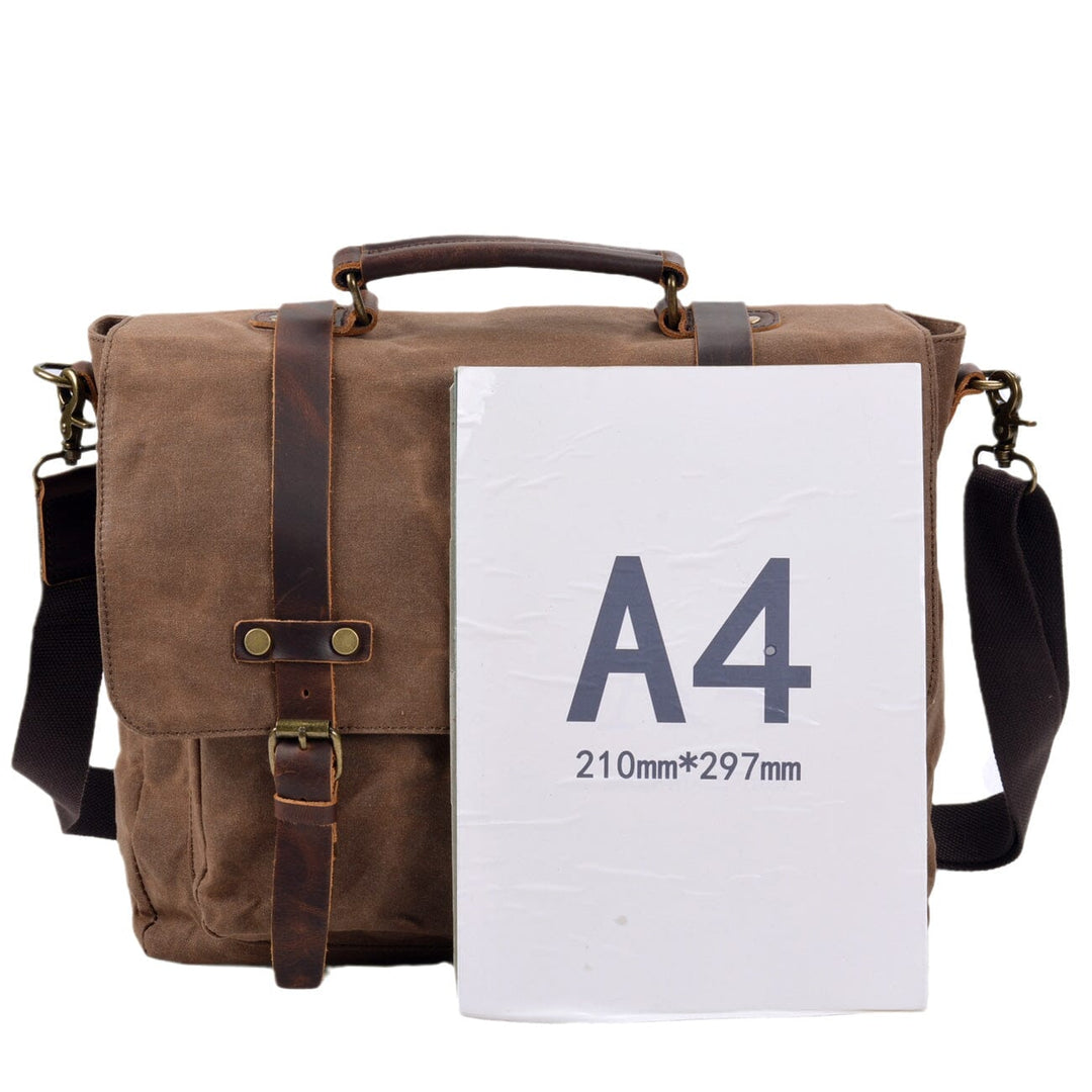 Men’s Vintage Waxed Canvas Leather Messenger Bag | Ryan