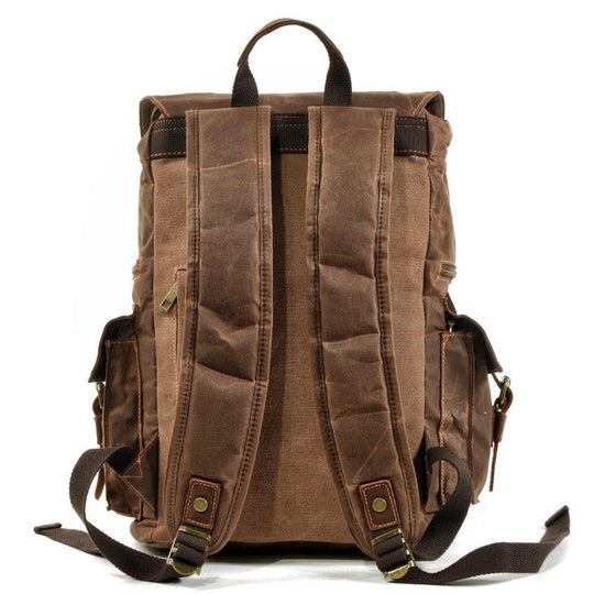 Unisex Waterproof Waxed Canvas Leather Hiking Backpack | Brian