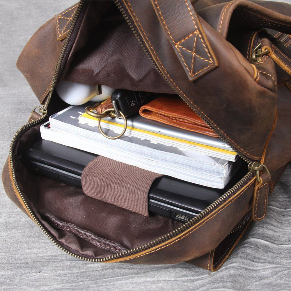 Unisex Premium Full-Grain Tan Leather Laptop Backpack | Jason