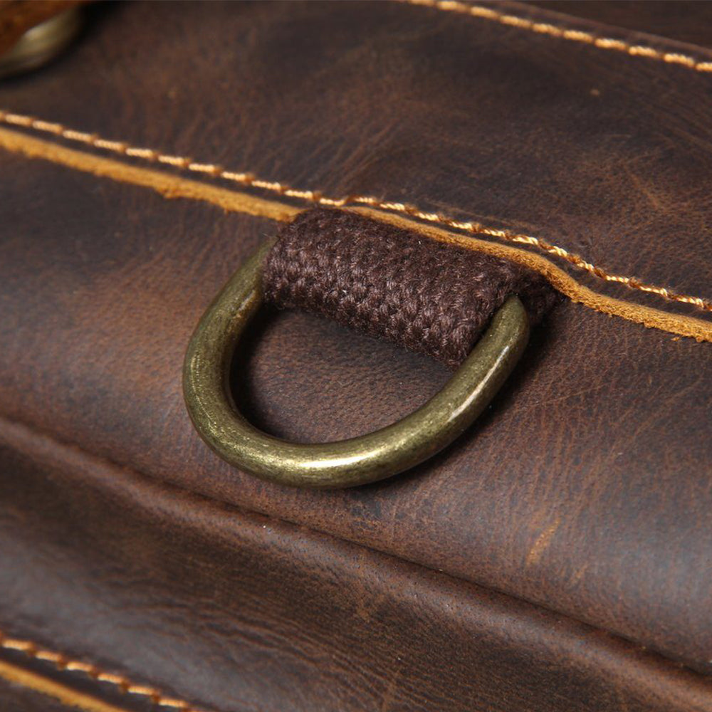 Unisex Premium Full-Grain Tan Leather Laptop Backpack | Jason